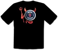 Saab Scania LKW Devil Teufel Auto Logo car SCHWARZE T-Shirt -230