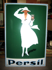 Großes schweres Email-Schild (gewölbt 60cm x 40cm) "PERSIL WASCHMITTEL" Werbung
