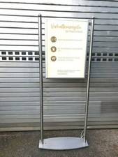 WERBESCHILD EDELSTAHL PRÄSENTER KLAPPRAHMEN BELEUCHTUNG SCHILD PLAKATSTÄNDER