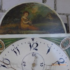 Antike englische Wanduhr mit Sekundenzeiger, Tragstuhl