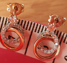 GOLD OHRRINGE OHRSTECKER VON  FAVS BY CHRIST BICOLOR 375/-9 KARAT SEHR SCHÖN