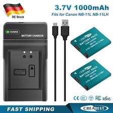 2x Akku Für Canon NB-11L,NB-11LH IXUS 172 185 190 SX440 SX430 SX420+Ladegerät