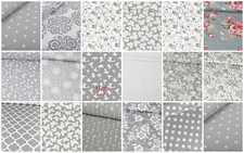 Baumwollstoffe Baumwolle Kinderstoffe Patchworkstoffe Meterware Grau