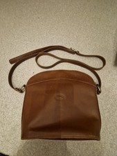 Longchamp Vintage braune Umhängetasche in genarbtem Leder