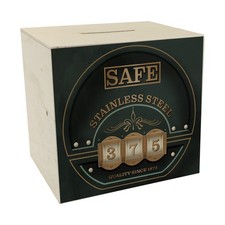 Retro Safe Spardose aus Holz