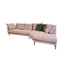 Raum.Freunde Ecksofa Anesa Stoff Berga Pink 1700 Füße Metall Schwarz