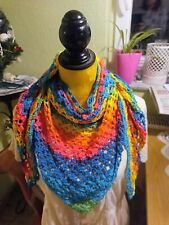 Dreiecktuch/Stola Handarbeit Unikat  /Cosima/Regenbogen  ca 1,50m kratzfrei