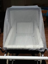 INSEKTENNETZ für SILBER KREUZWAGEN GEBAUTER KINDERWAGEN *NEU* Balmoral XL Gr. in WEISS