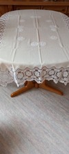 Tischdecke 170x110 mit Plauener Spitze Handarbeit Vintage Neu