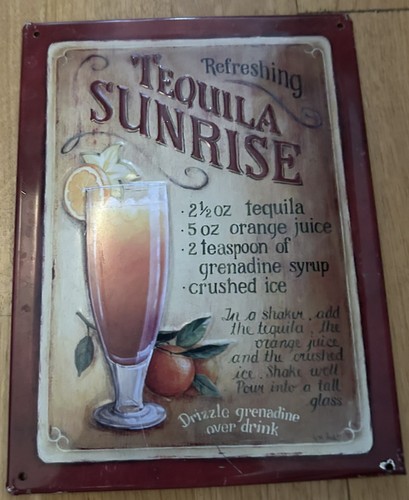 Blechschild tequila sunrise - tequila,