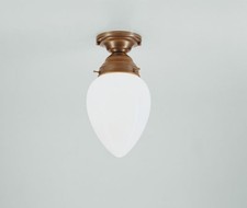 Deckenleuchte Berliner Messing Glas blendarm L:14 cm E27 Deckenlampe Wohnzimmer