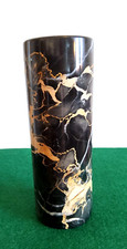 Portoro-Marmor vase zylindrische schwarz aus Italien einzigartiges muster 20.Jh