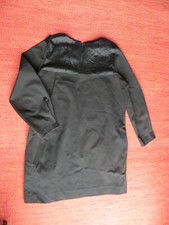 schwarzes Hemd, Kaftan, Blouson mit edler Seiden-Passe oben, Größe L