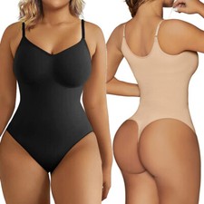 Frau Shapewear Bodysuit Bauchweg Slim Tanga Formend Shaper Bum Push Up Mieder DE