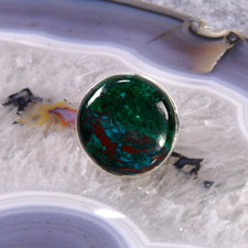 Chrysokoll Ring, 925er Silber, Edelsteinring (22872), Edelsteinschmuck