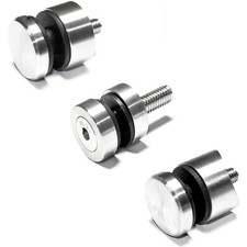 Glaspunkthalter Glashalter Punkthalter Plattenhalter halbrund flach Geländerbau