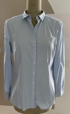 Marc O`Polo Bluse Langarm hellblau Kragen tailliert Strech Gr. 42