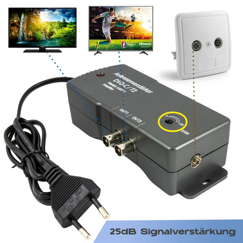 Verstärker 25db fach - tv, 2-fach
