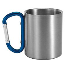 Edelstahltasse 200ml mit Karabinerhaken | Thermobecher Kaffeebecher Edelstahl