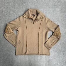 ROBERTO CAVALLI Damen Pullover Gr. M Strickpullover Leder Detail 12805 Beige