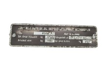 NSU RO80 Typenschild Plakette