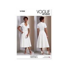 Vogue Schnittmuster V1950 - Kleid - schlichtes, elegantes Kleid mit Reverskragen