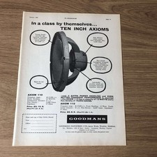 GRAM189 MAGAZINWERBUNG 11X8 GOODMANS AXIOM 110 LAUTSPRECHER