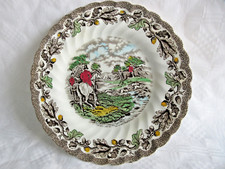 Myotts "Country Life" Teller Staffordshire Made in England  Ø 20 cm Jagd Pferde
