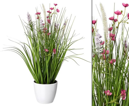 Kunstblumen gras mix mit rosa - kunstblumen,