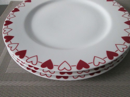 Ikea herz geschirr - 3x,