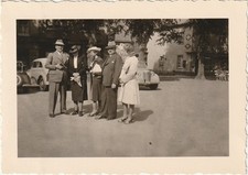 Vintage Foto Familie vor Opel Olympia Auto Oldtimer PKW Car