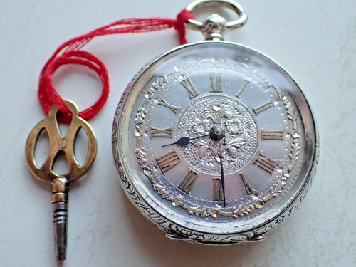 Antik taschenuhr 800 silber - antik,