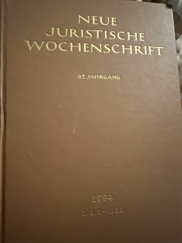 Neue juristische wochenschrift - juristische,