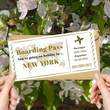 Individuelle Bordkarte, Ticketgutschein, Urlaubsticket, personalisierte Überraschung