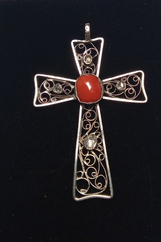 800 silber kreuz anhänger mit - silber,