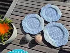 3 Teller sehr guter Zustand OVERBECK and FRIENDS  Melamin Fische blau Tessa 22cm