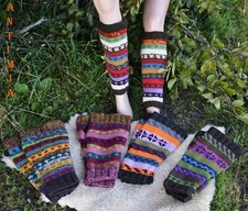 Gestrickte Beinstulpen,Bunte