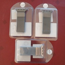 3 x watch strap, Metallarmband, 42/44, Farbe 1x Silber, 2 x anthrazit