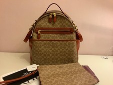 Coach  - Baby-Rucksack - Wickelrucksack - Wickeltasche  - Canvas / Leder