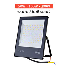 LED 50W 100W 200W Flutlicht Hof Außen IP66 Warmweiß Kaltweiß Strahler Fluter