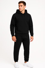Herren Trainingsanzug Schwarz Set Hoodie & Jogginghose Sportanzug Freizeit Anzug