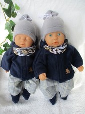 Puppenkleidung Jackenkombi blau für 32/33 cm o. 36 cm little Re born Baby Puppen