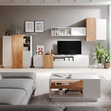 Wohnwand Schrankwand Duo Weiß