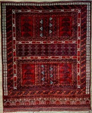 25884-Wunderschöner Original Alter Afghan,247x203 cm²,Carpet,Teppich,Rug,Tapeto