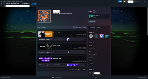 Steam account lvl years - 7, 9