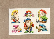 altes DDR Abziehbild Schiebebild , Gartenzwerge (1),1990,Planet Verlag Berlin