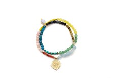 Schmückstück Armband A25 MALA TWIN BLUE PASH, Sterlingsilber vergoldet Perlen