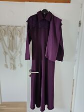 Kleid Lila 34 36 Xs S Maxi Abaya Hijab Schal Bodenlang Spitze TESETTÜR elbise