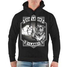 Kapuzenpullover Sweatshirt Hoodie Englische Bulldogge Schwarz Größe S - 8XL Hund