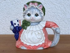 Vintage Katzen Teekanne "Sally", Deko Figur, Kaffeekanne, England, 1990er